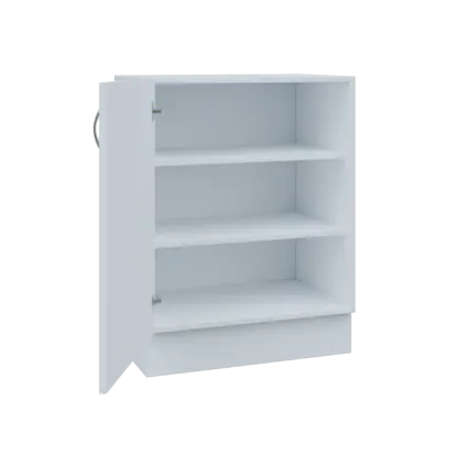 MS - 65D spodní skříňka, 1-dveřová, levá, 908x654x600, korpus bílý, dvířko bílá